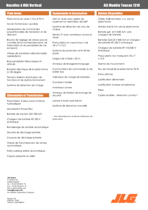 Vertikalna podizna platforma s jednim jarbolom JLG-Toucan Toucan 1310