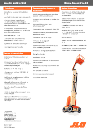 Vertikalna podizna platforma s jednim jarbolom JLG-Toucan Toucan 8 E