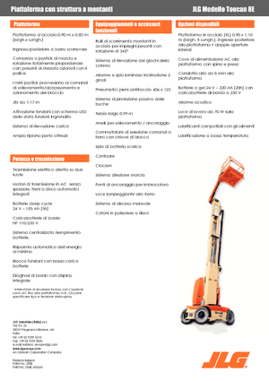 Vertikalna podizna platforma s jednim jarbolom JLG-Toucan Toucan 8 E
