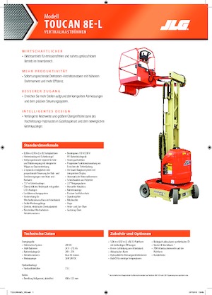 Vertikalna podizna platforma s jednim jarbolom JLG-Toucan Toucan 8E-L