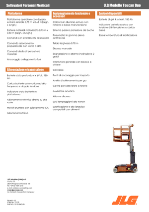 Vertikalna podizna platforma s jednim jarbolom JLG-Toucan Toucan-DUO
