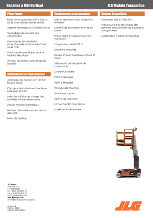 Vertikalna podizna platforma s jednim jarbolom JLG-Toucan Toucan-DUO
