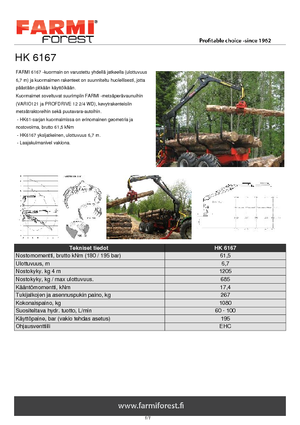 Dizalice za utovar drveta Farmi HK 6167 X