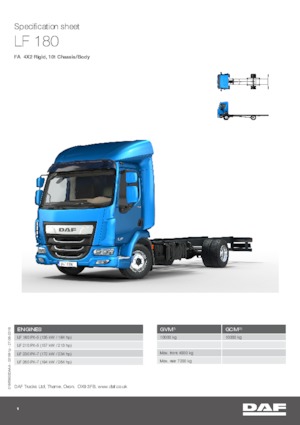 Krute šasije DAF LF 180 FA 10t