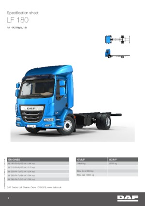 Krute šasije DAF LF 180 FA 16t