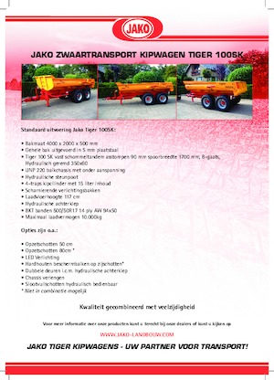 Kiper prikolice Jako Tiger 100SK