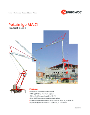 Toranjski kranovi - Grana kolica - Okretanje na dnu Potain IGO MA 21