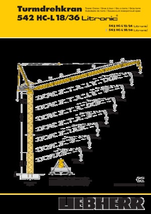 Toranj dizalice - Luffing Boom - Top-slewing Liebherr 542 HC-L 18/36 Litronic