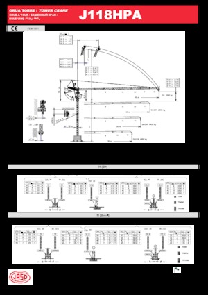 Toranjski kranovi - Grana kolica - Okretna na vrhu Jaso J118HPA