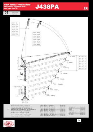 Toranj dizalice - Luffing Boom - Top-slewing Jaso J438PA.2R