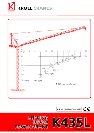 Toranj dizalice - Luffing Boom - Top-slewing Kroll K435L