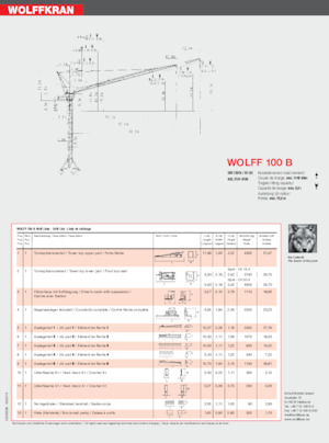Toranj dizalice - Luffing Boom - Top-slewing Wolffkran 100 B