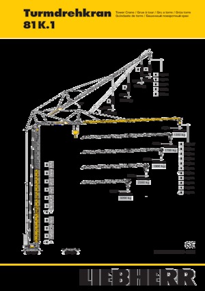 Toranjski kranovi - Grana kolica - Okretanje na dnu Liebherr 81 K.1 
