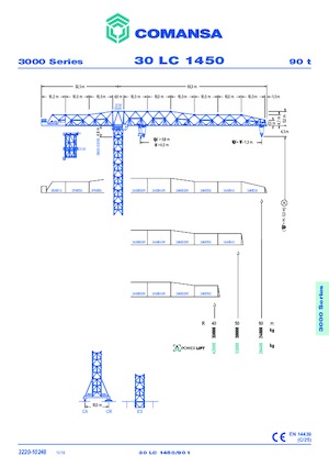 Toranjski kranovi - Grana kolica - Okretna na vrhu Comansa 30LC1450