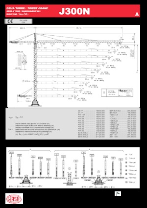 Toranjski kranovi - Grana kolica - Okretna na vrhu Jaso J300N.A
