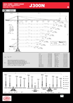 Toranjski kranovi - Grana kolica - Okretna na vrhu Jaso J300N.A