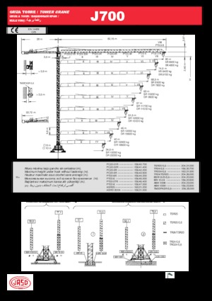 Toranjski kranovi - Grana kolica - Okretna na vrhu Jaso J700