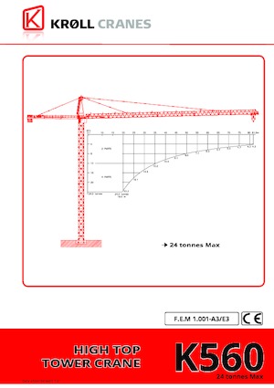Toranjski kranovi - Grana kolica - Okretna na vrhu Kroll K-560