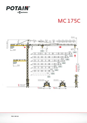 Toranjski kranovi - Grana kolica - Okretna na vrhu Potain MC 175C
