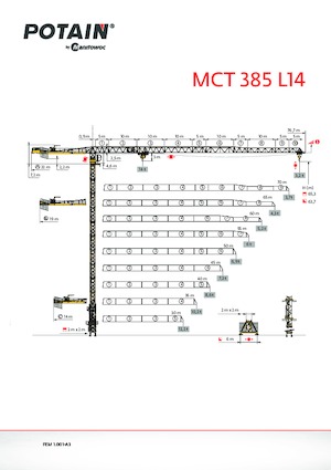 Toranjski kranovi - Grana kolica - Okretna na vrhu Potain MCT 385 L14