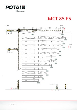 Toranjski kranovi - Grana kolica - Okretna na vrhu Potain MCT 85 F5