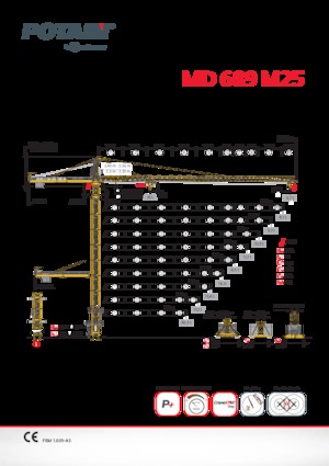 Toranjski kranovi - Grana kolica - Okretna na vrhu Potain MD 689 M25