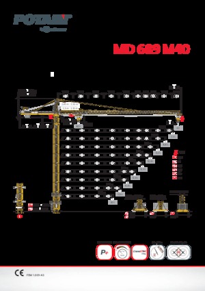 Toranjski kranovi - Grana kolica - Okretna na vrhu Potain MD 689 M40