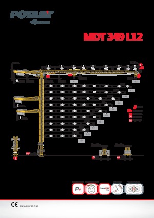 Toranjski kranovi - Grana kolica - Okretna na vrhu Potain MDT 349 L 12