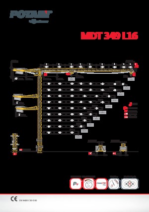 Toranjski kranovi - Grana kolica - Okretna na vrhu Potain MDT 349 L 16