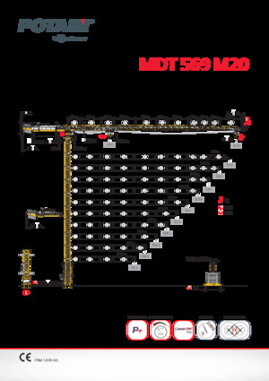 Toranjski kranovi - Grana kolica - Okretna na vrhu Potain MDT 569 M20