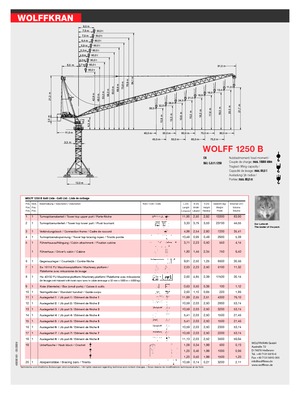 Toranj dizalice - Luffing Boom - Top-slewing Wolffkran 1250 B