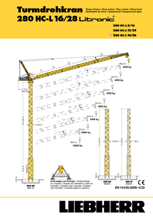 Toranj dizalice - Luffing Boom - Top-slewing Liebherr 280 HC-L 16/28  Litronic