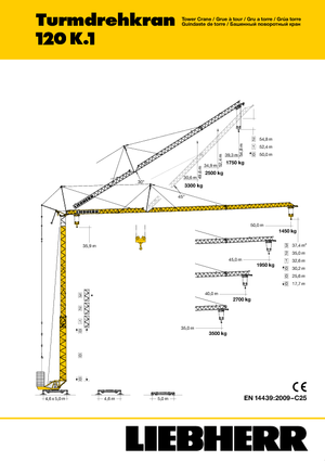 Toranjski kranovi - Grana kolica - Okretanje na dnu Liebherr 120 K.1 FU