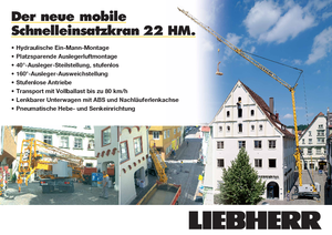 Toranjski kranovi - Grana kolica - Okretanje na dnu Liebherr 22 HM FU