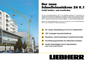 Toranjski kranovi - Grana kolica - Okretanje na dnu Liebherr 26 K.1