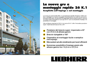 Toranjski kranovi - Grana kolica - Okretanje na dnu Liebherr 26 K.1