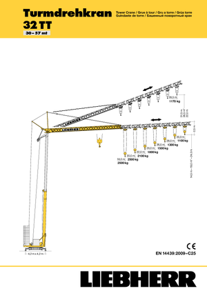Toranjski kranovi - Grana kolica - Okretanje na dnu Liebherr 32 TT - 2,5-FU