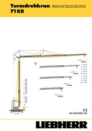 Toranjski kranovi - Grana kolica - Okretanje na dnu Liebherr 71 KR.1 (FU)