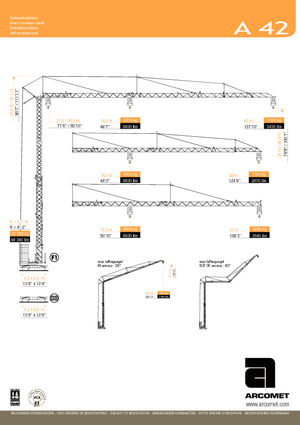 Toranjski kranovi - Grana kolica - Okretanje na dnu Arcomet A 42