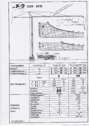 Toranjski kranovi - Grana kolica - Okretanje na dnu KSD CKK 4515 (1,6m)