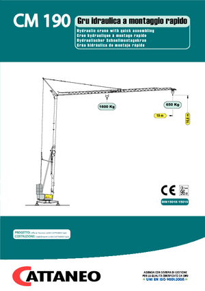 Toranjski kranovi - Grana kolica - Okretanje na dnu Cattaneo CM 190 