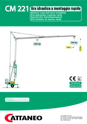 Toranjski kranovi - Grana kolica - Okretanje na dnu Cattaneo CM 221 