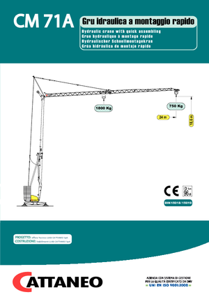 Toranjski kranovi - Grana kolica - Okretanje na dnu Cattaneo CM 71A