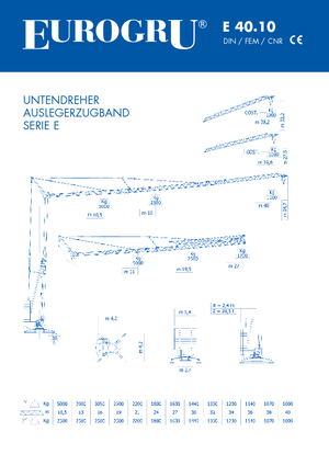 Toranjski kranovi - Grana kolica - Okretanje na dnu Eurogru ® E 40.10