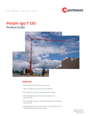 Toranjski kranovi - Grana kolica - Okretanje na dnu Potain IGO T 130