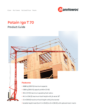 Toranjski kranovi - Grana kolica - Okretanje na dnu Potain IGO T 70