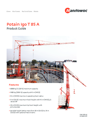 Toranjski kranovi - Grana kolica - Okretanje na dnu Potain IGO T 85