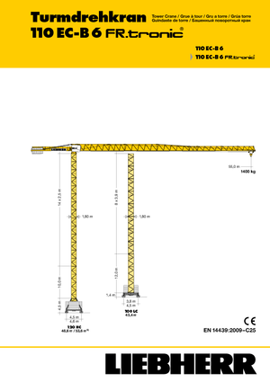 Toranjski kranovi - Grana kolica - Okretna na vrhu Liebherr 110 EC-B 6 FR.tronic