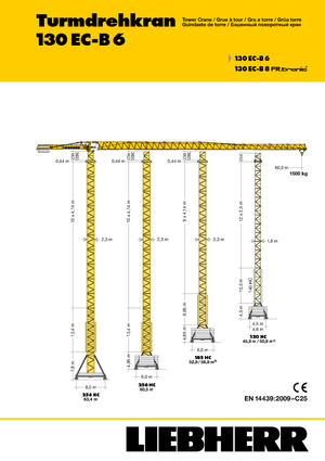 Toranjski kranovi - Grana kolica - Okretna na vrhu Liebherr 130 EC-B 6