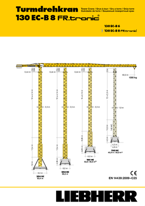 Toranjski kranovi - Grana kolica - Okretna na vrhu Liebherr 130 EC-B 8 FR.tronic